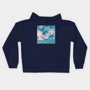 Magic blue sky with white clouds Kids Hoodie